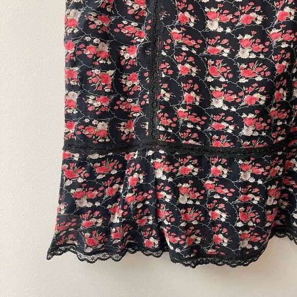 Lux Women's Midi Skirt Floral Print Ruffle Bottom Size Small - Picture 5 of 8